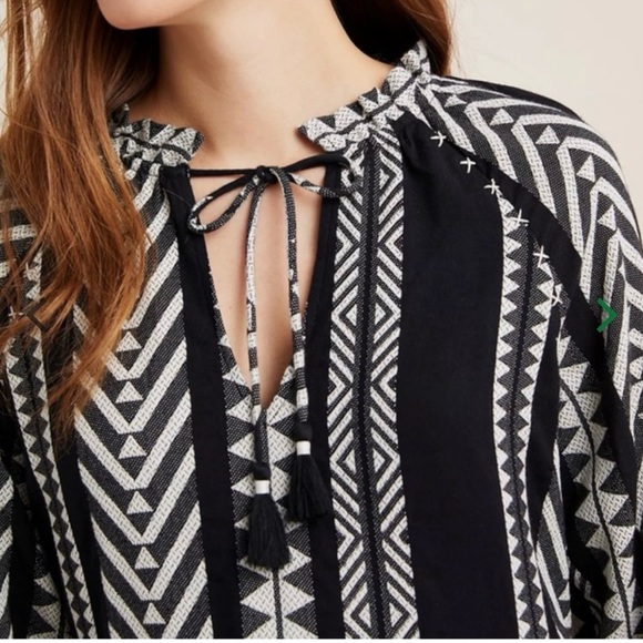 Anthropologie Maeve Dominique Long Sleeve Tribal Tunic Dress - Picture 3 of 7